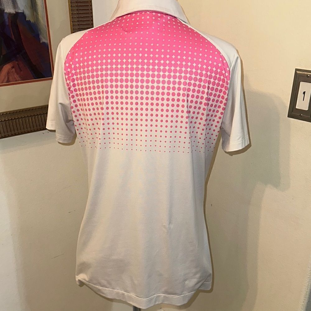 Nike Pink and White Fitted Polo Shirt    Size Large - Picture 9 of 12